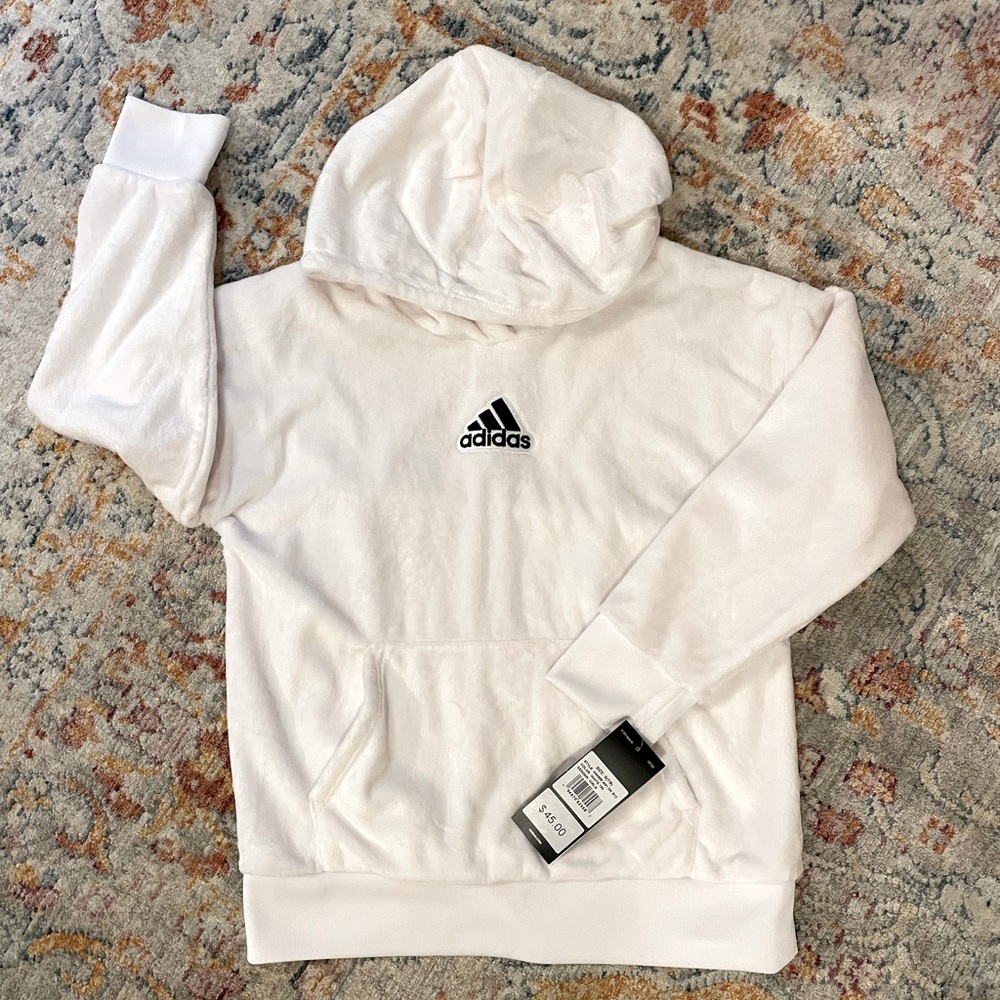 Adidas fleece sweatshirt. White child’s 7/8